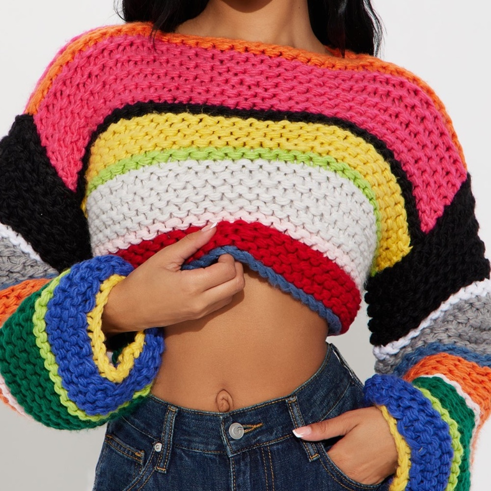 Colorful Chunky Knit Sweater